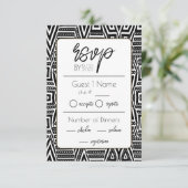 Afrikanisch-Amerikanische Hochzeit RSVP Karte (Stehend Vorderseite)