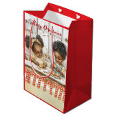 Afrikanisch-amerikanische Kinder-Geschenktasche Mittlere Geschenktüte (Rückseite Schrägansicht)
