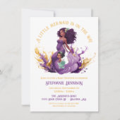 Afrikanisch-Amerikanische Kleine-Meerjungfrau-Baby Einladung (Vorderseite)