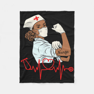 Afrikanisch-amerikanische Krankenschwester Strong Fleecedecke