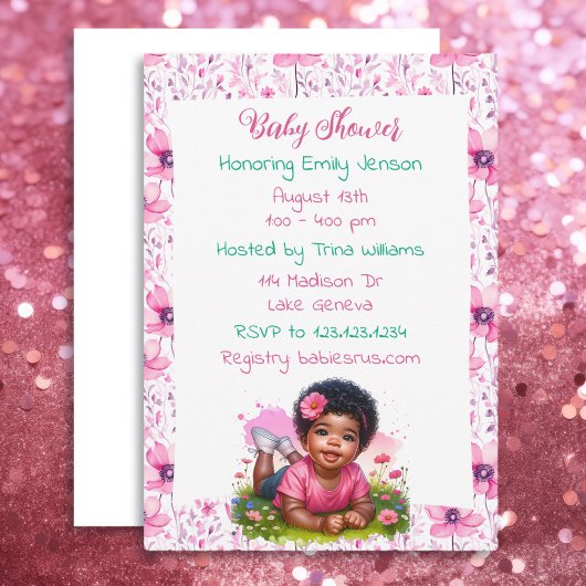 Afrikanisch-amerikanische Mädchendusche Einladung