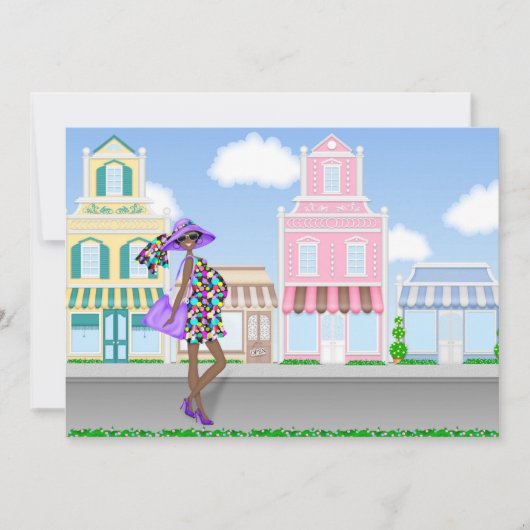 Afrikanisch-amerikanische Mama Kinderdusche Einlad Einladung (Vorderseite)