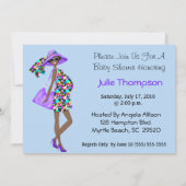 Afrikanisch-amerikanische Mama Kinderdusche Einlad Einladung (Rückseite)