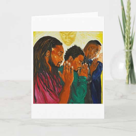 Afrikanisch-amerikanische Männer beten Karte (Vorderseite)