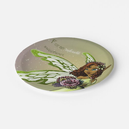 Afrikanisch-Amerikanische Märchen und Blume Geburt Pappteller (Schrägansicht)