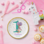 Afrikanisch-Amerikanische Meerjungfrau 1. Geburtst Pappteller (Party)