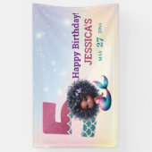 Afrikanisch-Amerikanische Meerjungfrau 5. Geburtst Banner (Vertikal)