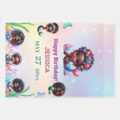 Afrikanisch-Amerikanische Meerjungfrau 5. Geburtst Geschenkpapier Set (Vorderseite 2)