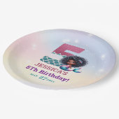 Afrikanisch-Amerikanische Meerjungfrau 5. Geburtst Pappteller (Schrägansicht)