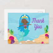 Afrikanisch-amerikanische Meerjungfrau Custom Kids Postkarte (Vorne/Hinten)