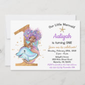 Afrikanisch-Amerikanische Meerjungfrau Einladung 1 (Vorderseite)