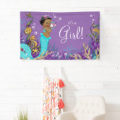 Afrikanisch-amerikanische Meerjungfrau Kinderdusch Banner (Insitu)