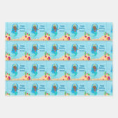 Afrikanisch-amerikanische Meerjungfrau Mädchen Kin Geschenkpapier Set (Vorderseite)