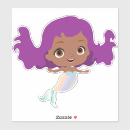 Afrikanisch-amerikanische Meerjungfrau mit Lila Ha Aufkleber