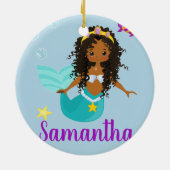 Afrikanisch-amerikanische Meerjungfrau Nackthaare Keramik Ornament (Hinten)