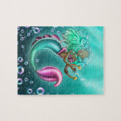 Afrikanisch-Amerikanische Meerjungfrau und Harfe Puzzle (Horizontal)