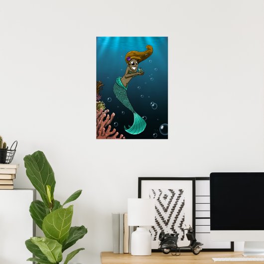 Afrikanisch-Amerikanische Mermaid Poster (Heimbüro)