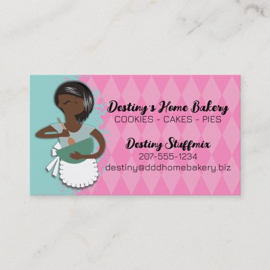 Afrikanisch-amerikanische Mischmasch-Frau Backbäck Visitenkarte (Vorderseite)