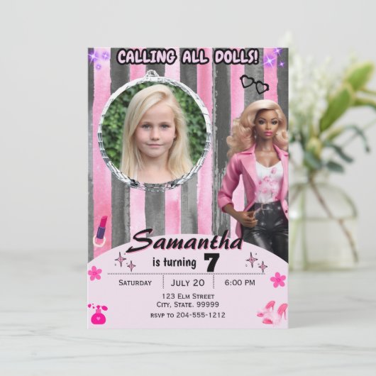 Afrikanisch-Amerikanische Modeerscheinung Einladung (Stehend Vorderseite)