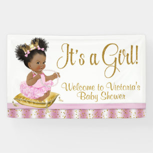 Afrikanisch-amerikanische Princess Baby Showbanner Banner