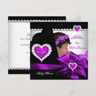 Afrikanisch-Amerikanische Princess Baby Shower Gir Einladung