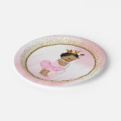 Afrikanisch-amerikanische Princess Baby Shower Pap Pappteller (Schrägansicht)