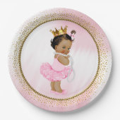 Afrikanisch-amerikanische Princess Baby Shower Pap Pappteller (Vorderseite)