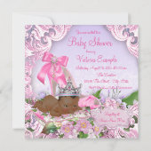 Afrikanisch-amerikanische Princess-Babydusche Einladung (Rückseite)