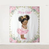 Afrikanisch-amerikanische Princess-Babydusche Hint Wandteppich (Vorderseite)