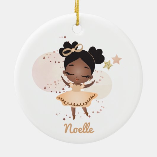 Afrikanisch-Amerikanische Prinzessin Ballerina mit Keramik Ornament (Hinten)