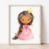 Afrikanisch-amerikanische Prinzessin, Blume, Girl- Bilderwand Sets