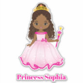 Afrikanisch-Amerikanische Prinzessin Custom-Cut Vi Aufkleber (Vorderseite)