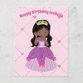 Afrikanisch-Amerikanische Prinzessin Girl Custom G Postkarte (Vorderseite)
