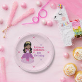 Afrikanisch-Amerikanische Prinzessin Girl Pink Geb Pappteller (Party)