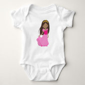 Afrikanisch-Amerikanische Prinzessin, Königin, Kro Baby Strampler (Vorderseite)