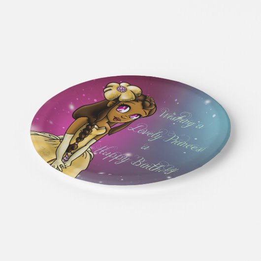 Afrikanisch-Amerikanische Prinzessin liebt Geburts Pappteller (Schrägansicht)