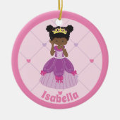 Afrikanisch-Amerikanische Prinzessin Niedlich Pink Keramik Ornament (Vorne)