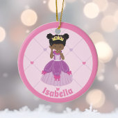 Afrikanisch-Amerikanische Prinzessin Niedlich Pink Keramik Ornament