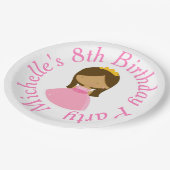 Afrikanisch-Amerikanische Prinzessin und Dragon zu Pappteller (Schrägansicht)