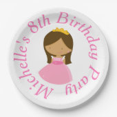 Afrikanisch-Amerikanische Prinzessin und Dragon zu Pappteller (Vorderseite)