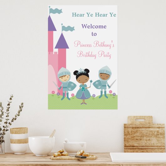 Afrikanisch-amerikanische Prinzessin und Ritterpos Poster (Küche)