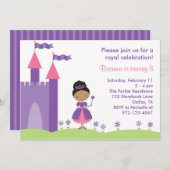 Afrikanisch-Amerikanische Prinzessin zum Geburtsta Einladung (Vorne/Hinten)