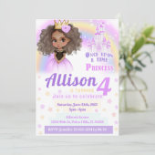 Afrikanisch-amerikanische Rosa-Prinzessin zum Gebu Einladung (Stehend Vorderseite)