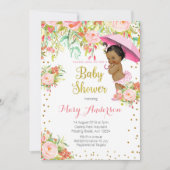 Afrikanisch-amerikanische Rose Gold Baby Dusche Ei Einladung (Vorderseite)