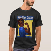 Afrikanisch-Amerikanische Rosie The Riveter Black T-Shirt (Vorderseite)
