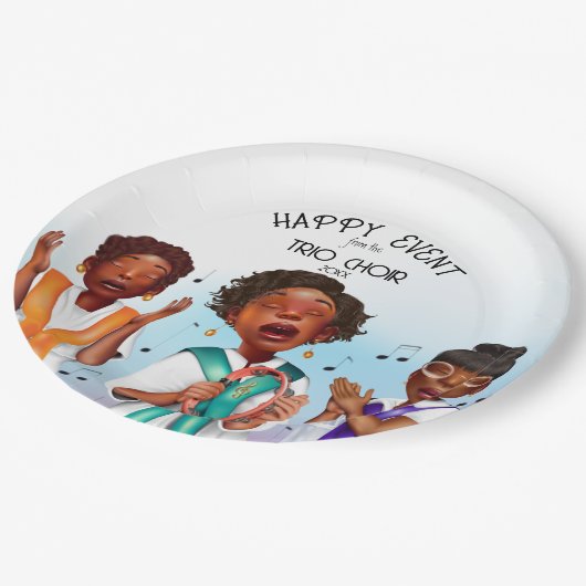 Afrikanisch-amerikanische Sänger Pappteller (Schrägansicht)