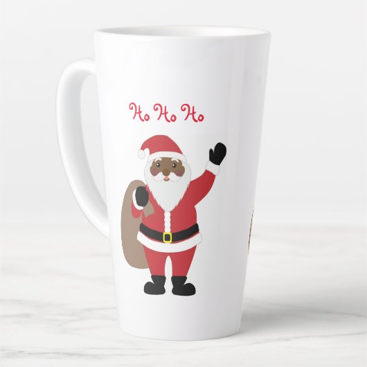 Afrikanisch-amerikanische Santa Latte-Tasse Milchtasse (Linke Ecke)