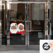 Afrikanisch-amerikanische Santa Mrs Claus Weihnach Fensteraufkleber (Büro Tür)