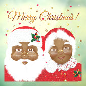 Afrikanisch-amerikanische Santa Mrs Claus Weihnach Fensteraufkleber (Blatt 3)