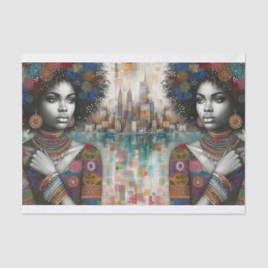 Afrikanisch-amerikanische Schönheit Seidenpapier (Vorderseite)